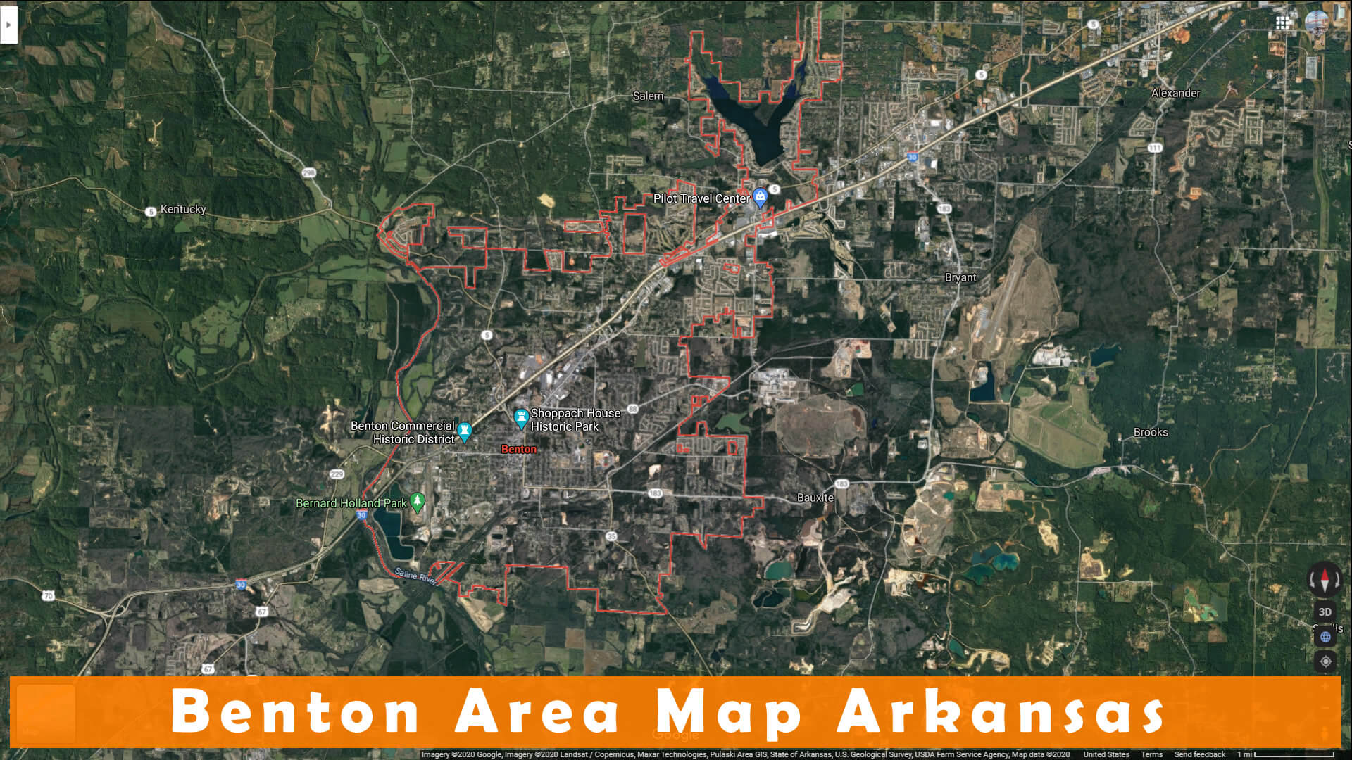 Benton Area Map Arkansas